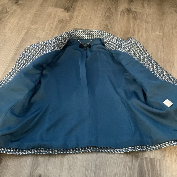 TALBOTS Tweed Blazer Jacket Button Front Long Sleeve Wool Blend size 6p - Picture 3 of 7